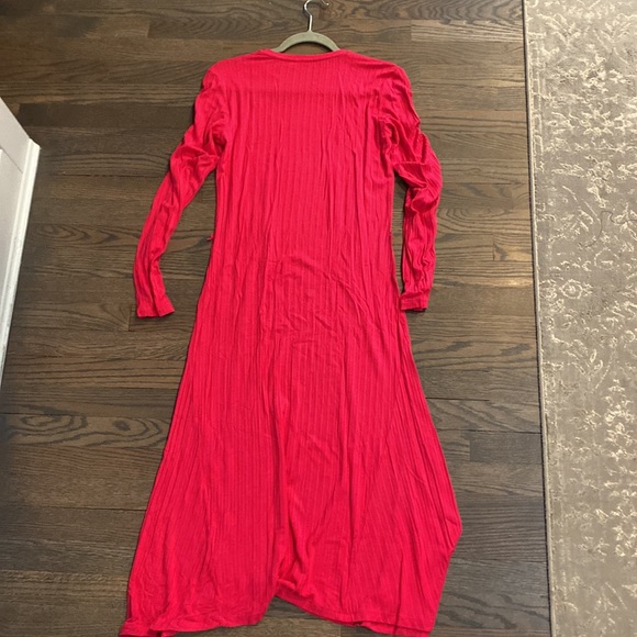Hot Pink Zara Midi Dress, fit and flare, size M wide ribbed - Picture 6 of 6